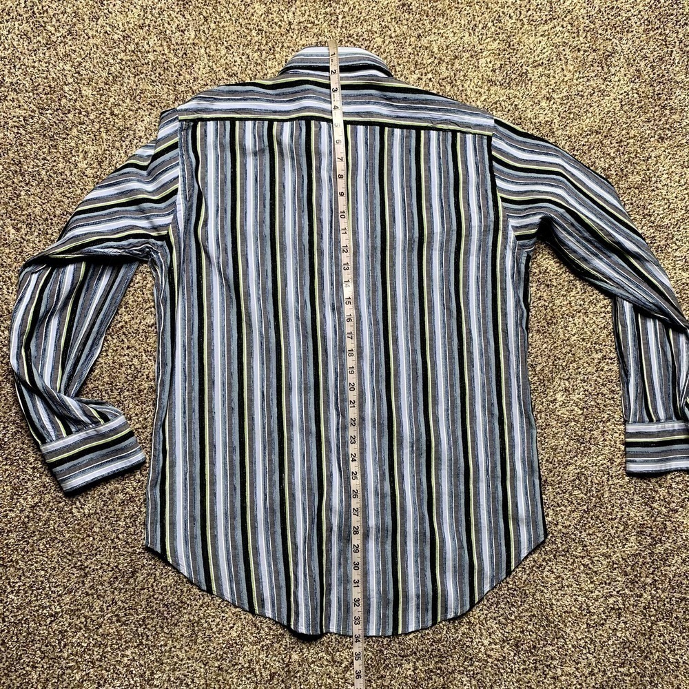 Etro Milano Multicolor Striped Long Sleeve Button Down Shirt Men XL Cotton Blend - Picture 5 of 8